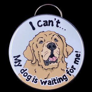 Golden Retriever Bottle Opener Key Ring Funny Dog Keychain 2.25" Art Handmade
